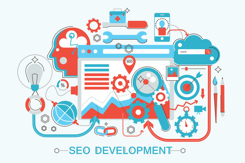 現代平面細線設計網頁橫幅網站,介紹,傳單和海報的網頁開發概念。